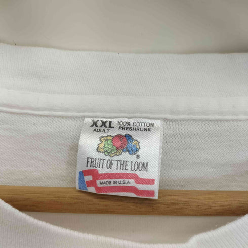 90S USA製 FRUIT OF THE LOOM ボディ コピーライト1995 CHEERS MEET ME IN LAS VEGAS 刺繍 クルーネック S/S Tシャツ シングルステッチ  メンズ import:XXL
